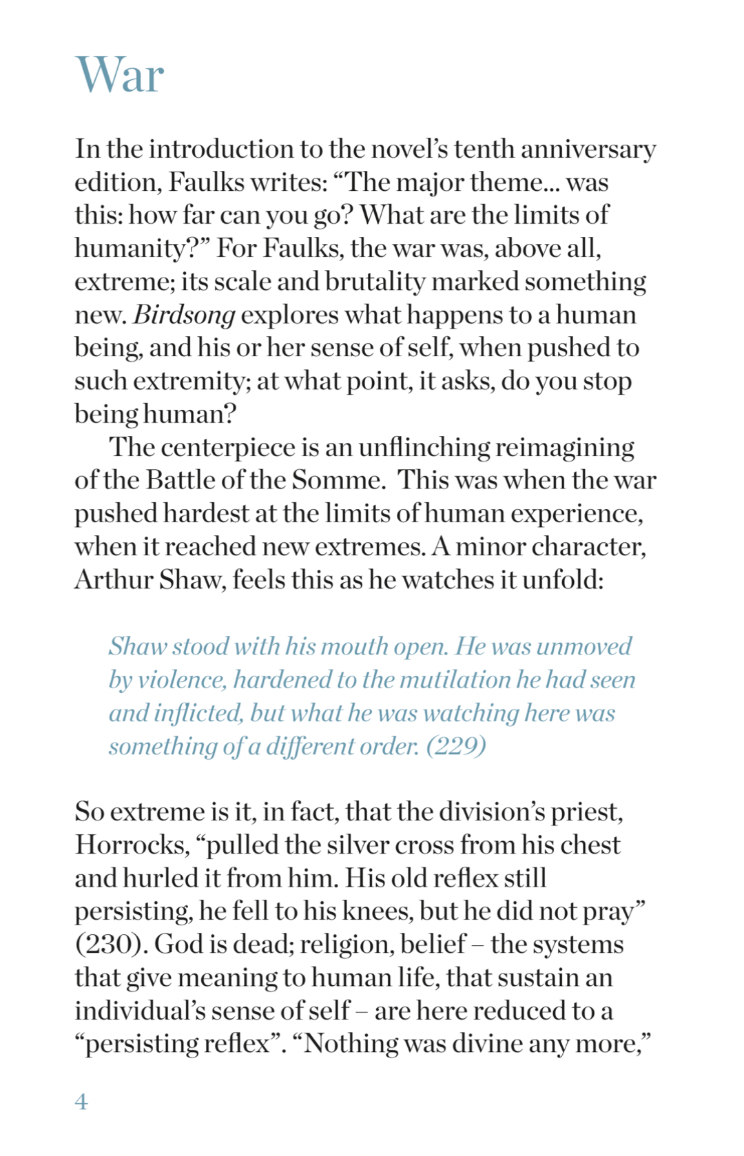 The Day x Connell Guides - The Connell Short Guide to Sebastian Faulks' Birdsong